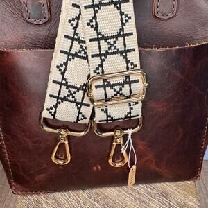 Beige Black Crossbody Strap Neutral Purse Strap Guitar Bag Strap NEW! FAST SHIP